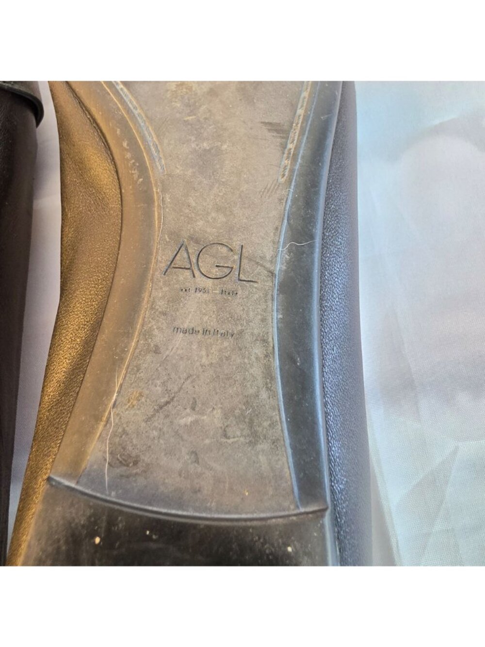 AGL Attilio Giusti Leombruni Italy Leather Pointed Skimmer Flats Women 40 - Picture 5 of 13